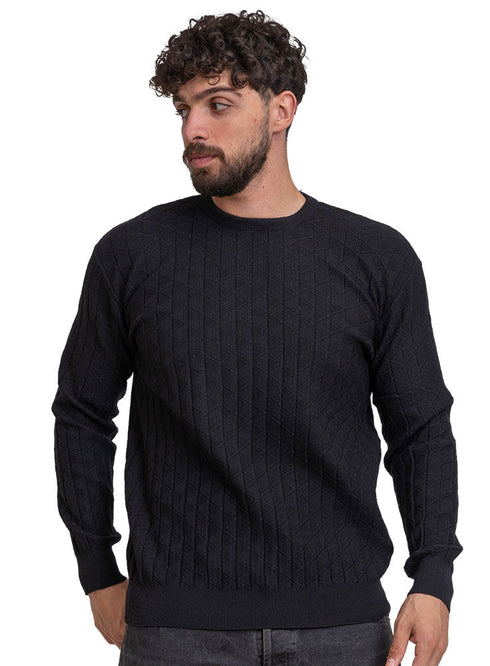 Black - Design 00106 BS - Round Pullover - Khotwh